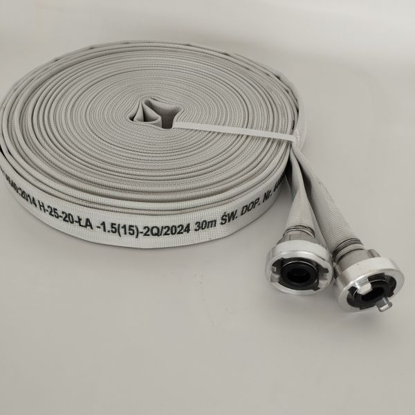 Φωτογραφία από Σωλήνας Πυρόσβεσης PVC 1΄΄ 30m  15bar με δεμένα άκρα storz αλουμινίου
